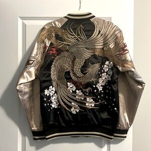 Beautiful Souvenir Jacket (Sukajan) with Phoenix and Cherry Blossoms